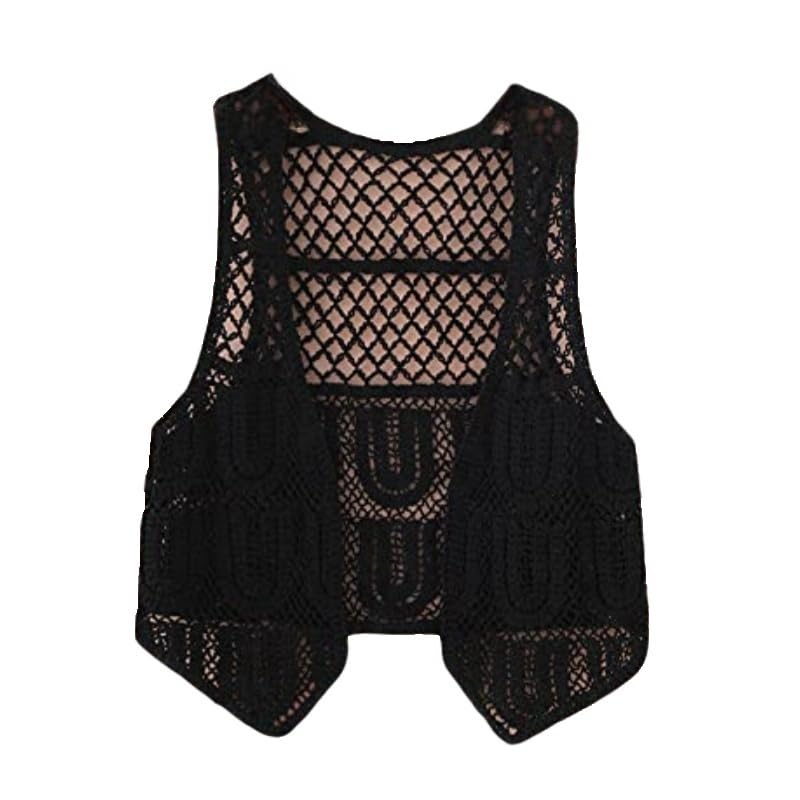 Chaleco Mujer,Chaleco De Ganchillo En Forma De U Para Mujer Rejilla De Rombo Hueco Blanco Vintage...