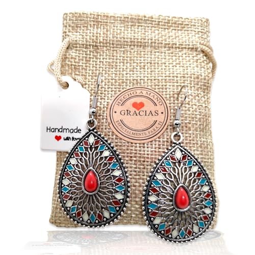 Pendientes Bohemios Hippie Llamativos, Boho Vintage. Pendiente Largo para Mujer Ideal para Regalar....