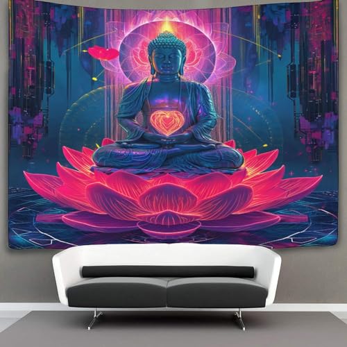 Estatua de Buda Estampado 3D Tapices Accesorios Divisor De Habitaciones Tapiz De Pared Pa&ntilde;o De Pared...