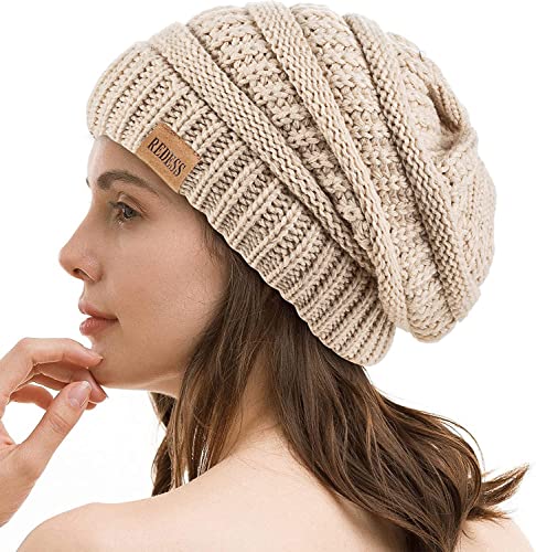 REDESS Slouchy Beanie Hat para Hombres y Mujeres Winter Warm Chunky Soft Oversized Gorro de Punto de...