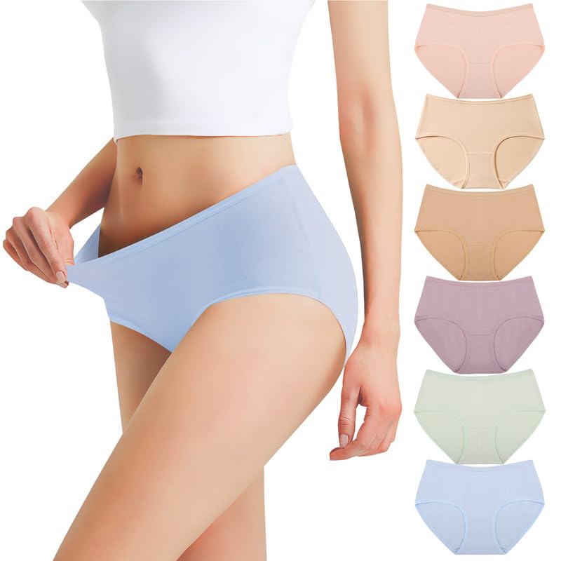 Falechay Bragas Mujer Algodón Culotte de Sexy y Cómoda Ropa Interior Pack de 6,Multicolor-3,M