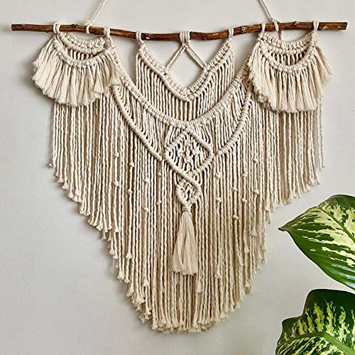 CBXSF Gran Pared Colgante Macram&eacute; Madera Flotante Natural Decoraci&oacute;n de Paredes Bohemias Tapiz Encima...