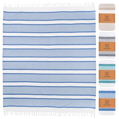MOMOMUS Fouta XXL o Manta de Playa Grande - Acabado Boho, Ligera y Vers&aacute;til - Manta de Picnic, Esterilla...