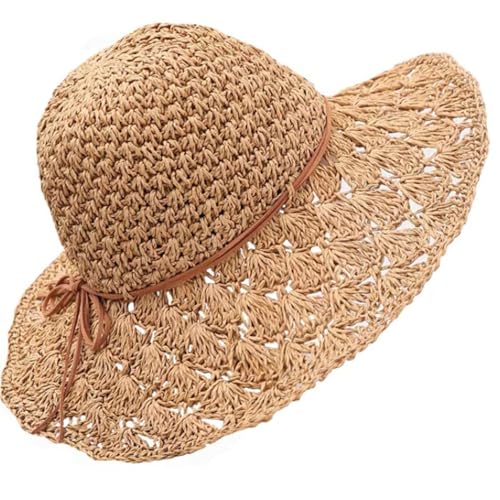 JJiaoLinin Sombrero de Paja, Se&ntilde;ora Trenzado Sombreros De Sol, Plegable Bohemia Verano Mujeres Sombrero...