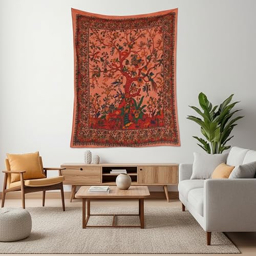Craft Trade Mandala &Aacute;rbol Naranja Tapiz de Pared Indio Pa&ntilde;o de Pared Tapestry Bohemia Colgante de Pared...