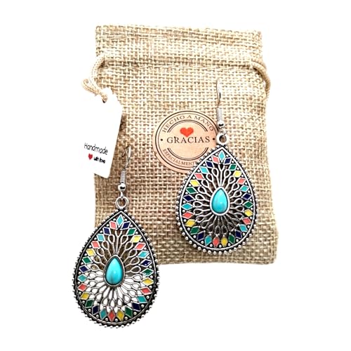 WORLD GOBLINS Pendientes Bohemios Hippie Llamativos, Boho Vintage. Pendiente Largo para Mujer Ideal para...