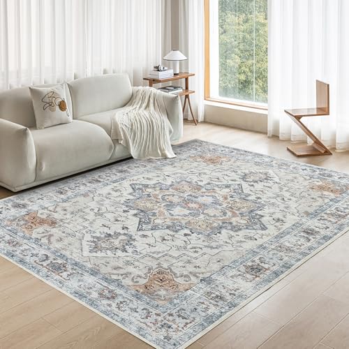 OMERAI Alfombra Vintage para Sal&oacute;n 120X170CM Alfombra Lavable Boho de Pelo Corto Antideslizante Carpeta...