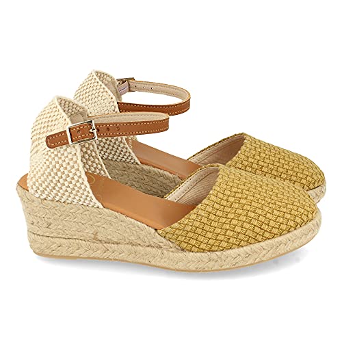 Alpargata de Cuna para Mujer, Sandalia Cerrada Estilo Valenciana, Hecha en Espana, Pala Textil, Yute 4...
