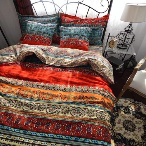 Qucover Ropa de Cama de Algod&oacute;n 100%, Funda de edred&oacute;n 220x240cm con 2 Fundas de Almohada y 1 Hoja...