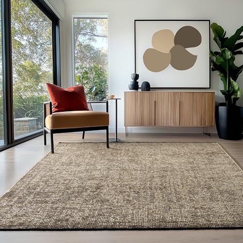 HomebyHome Alfombra Algod&oacute;n Chenille Beige 160x230 cm Lavable, Estilo Boho, Vintage Kelim, Pelo Corto,...