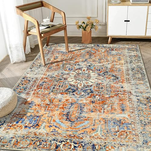 WONGS BEDDING Alfombra Boho para Sal&oacute;n Dormitorio, Alfombra de Pelo Corto Lavable, Suave,...