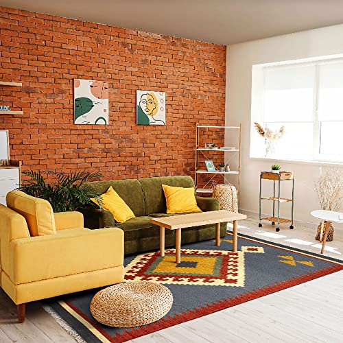 HAMID - Alfombra Kilim Lori con Dise&ntilde;o Moderno - 100% Lana - Alfombra Tejida a Mano - Alfombra de...