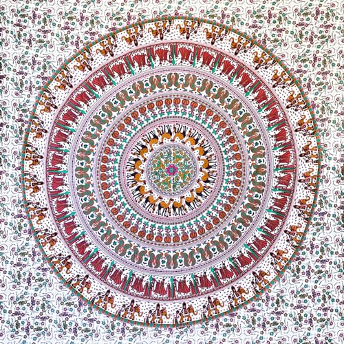 MOMOMUS Tapiz Mandala para la Pared - Arte Mural Indio en Tela - Ideal como Tapiz de Pared o Tapiz...