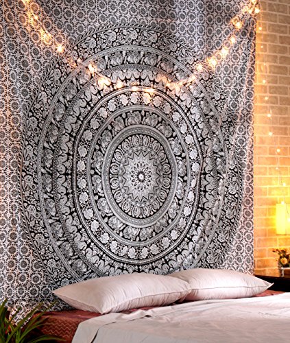 RAJRANG BRINGING RAJASTHAN TO YOU Tapiz Grande - Decoraci&oacute;n de Pared de Tapicer&iacute;a Hippie de Algod&oacute;n...
