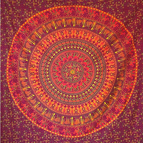MOMOMUS Tapiz Mandala para la Pared - 100% Algod&oacute;n, Colores Vivaces, Estilo Oriental- Ideal como Tapiz...