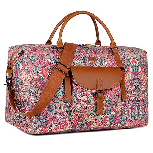 Bolsa de viaje extra grande para mujer 52L, bolsa de fin de semana, Weekender, equipaje de mano, ligera,...